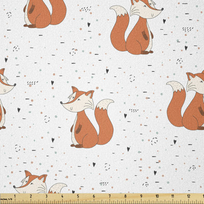 Devilal Foxes with Colourful Dots and Swirls Multi-Purpose Fabric