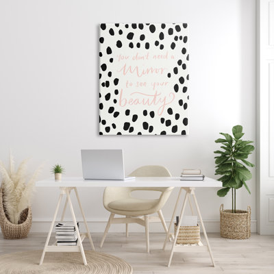 «Don't Need a Mirror», art textuel sur toile