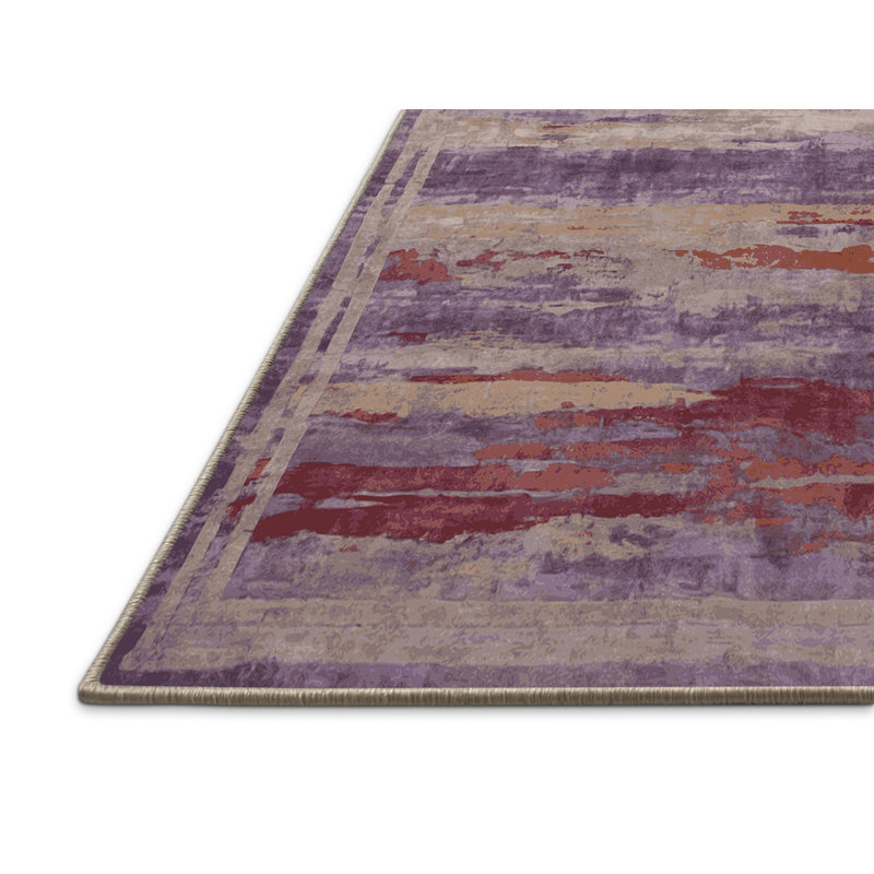 Tapis beige soyeux et moelleux, Rectangle 7 pi x 10 pi