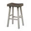 Tabouret d'appoint - Ensemble de 2 pièces en bois massif traditionnel gris / blanc H 29 po-2049592063-2049591936