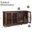 Buffet en bois de ferme l 63 po Pfarr avec portes en verre et tablettes réglables, brun-414355244