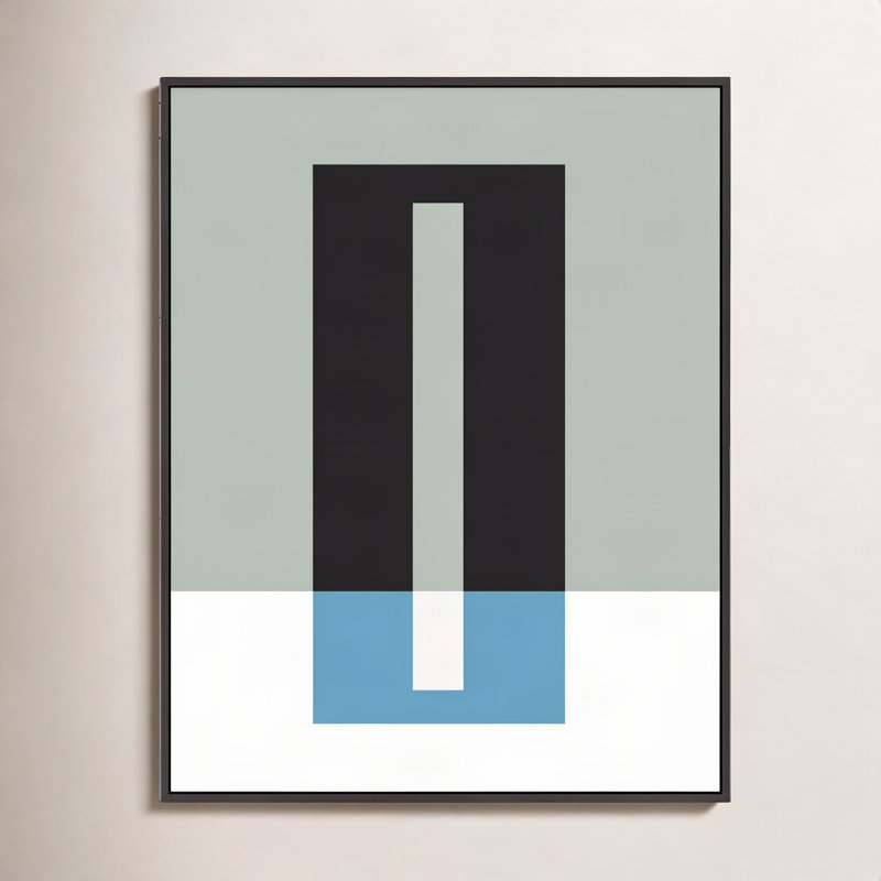 Bit Of Blue Print by Jacques Pilon, Black Framed Canvas, 38" H x 30" W