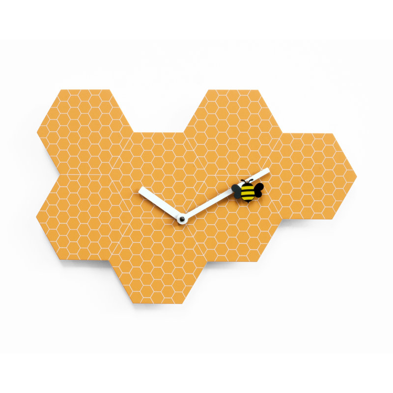 Bandy Metal Wall Clock, Orange