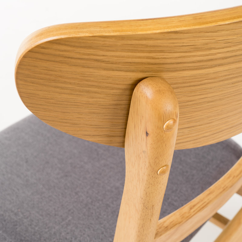 Ensemble de salle à manger pour 4 personnes Armgart, Noyer naturel, Gris foncé