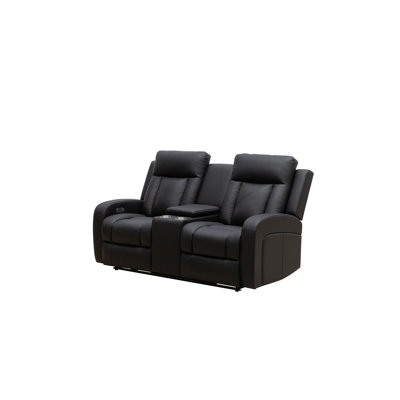 Causeuse inclinable électrique en cuir fleur Kingston avec deux fauteuils inclinables électriques Kingston