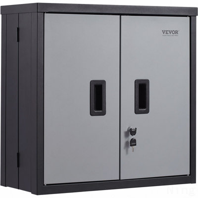 Foldable Wall Mounted Metal Garage Cabinet, 26" Small Cabinet With 240 Lbs Loading Capacity, Adjustable Shelf And Magnetic Door File Locker