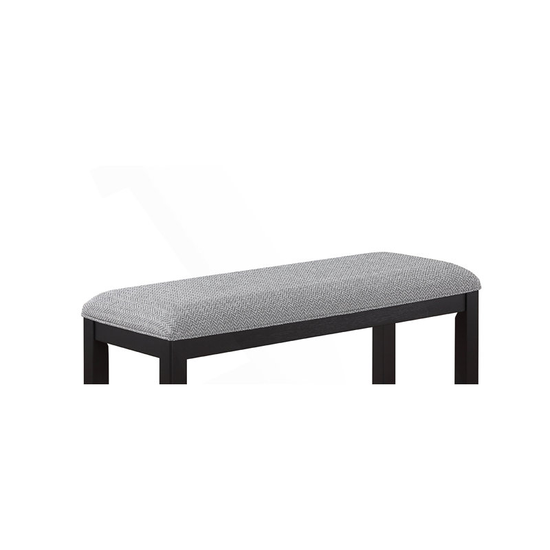 Transitional Upholstered Counter-Height Dining Bench, Gray, Brown