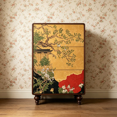Armoire à chaussures en bois massif de style chinois