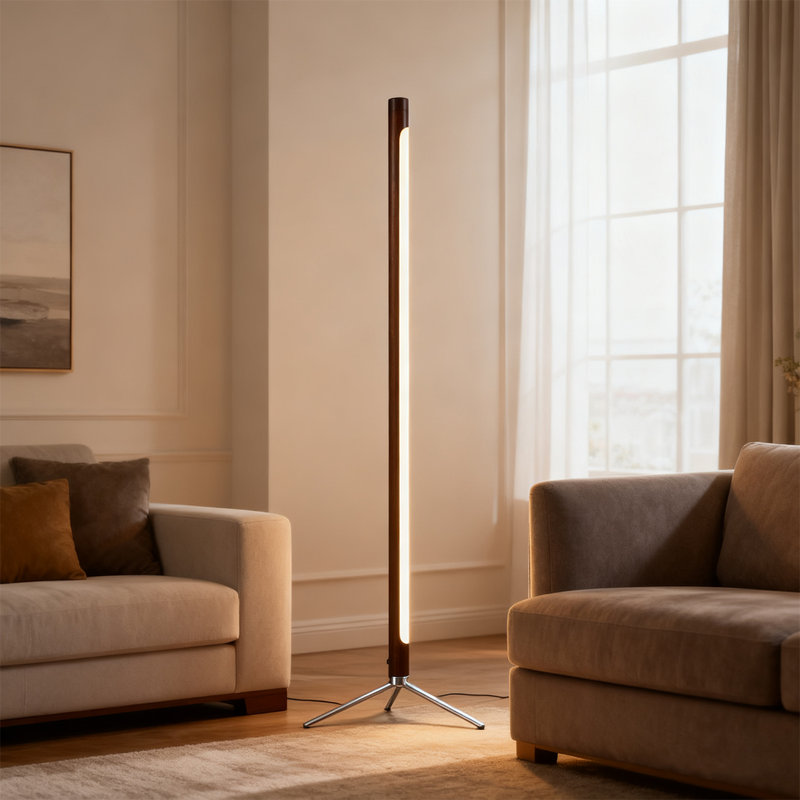 Medieval-style iron art acrylic floor lamp, Walnut