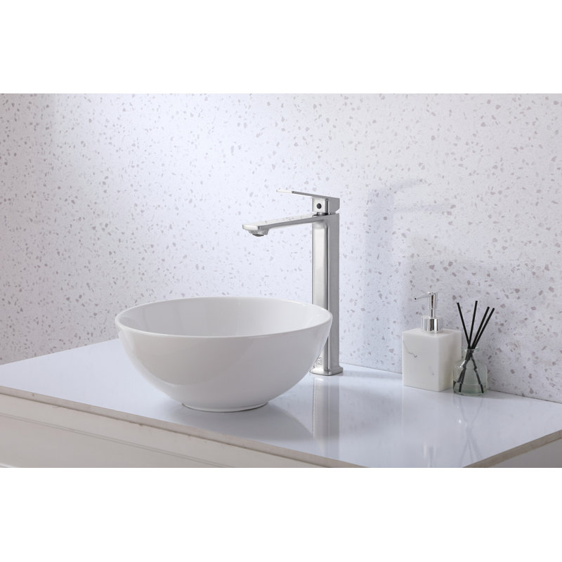 Robinet de salle de bain monotrou Lena, Nickel brossé