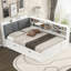 Lit plateforme en bois avec lit gigogne, tablettes et tête de lit-1275397111-1275397110