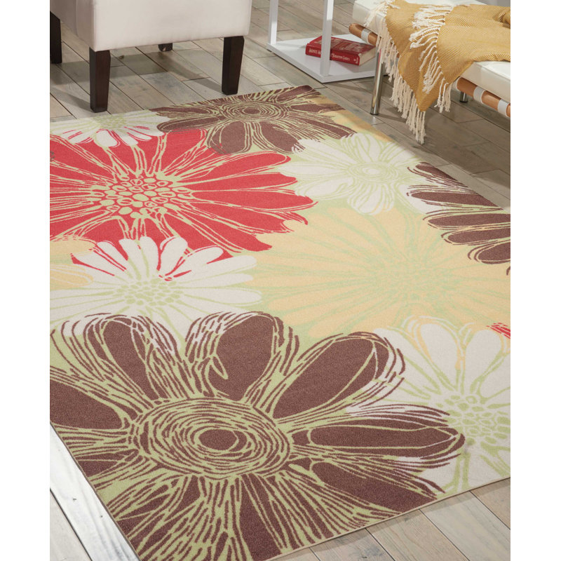 Bertran Floral Indoor / Outdoor Rug, Rectangle 10' x 13'