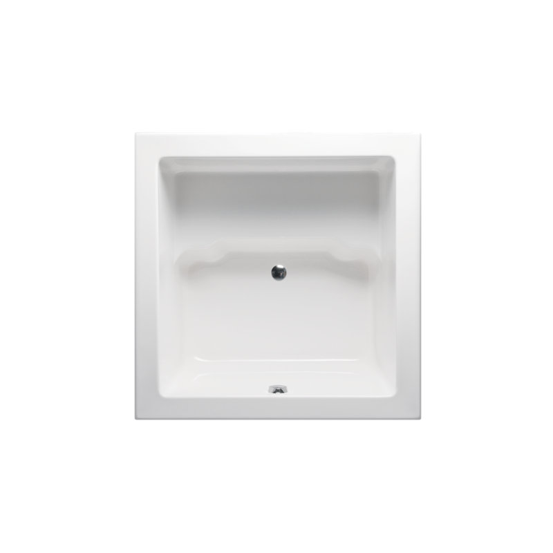Lanikai 48" White Acrylic Drop-In Soaking Bathtub with Seat