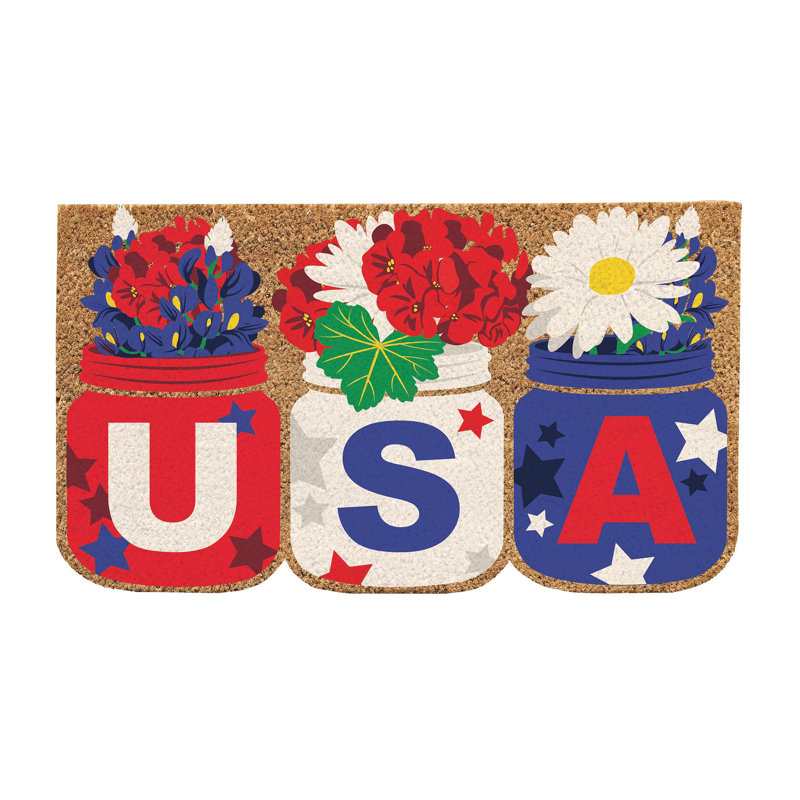 Tapis en fibre de coco USA Mason Jars