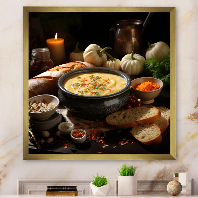 Hearty Soup II sur impression sur toile, Encadrement doré, H 36 po x l 36 po x P 1,5 po