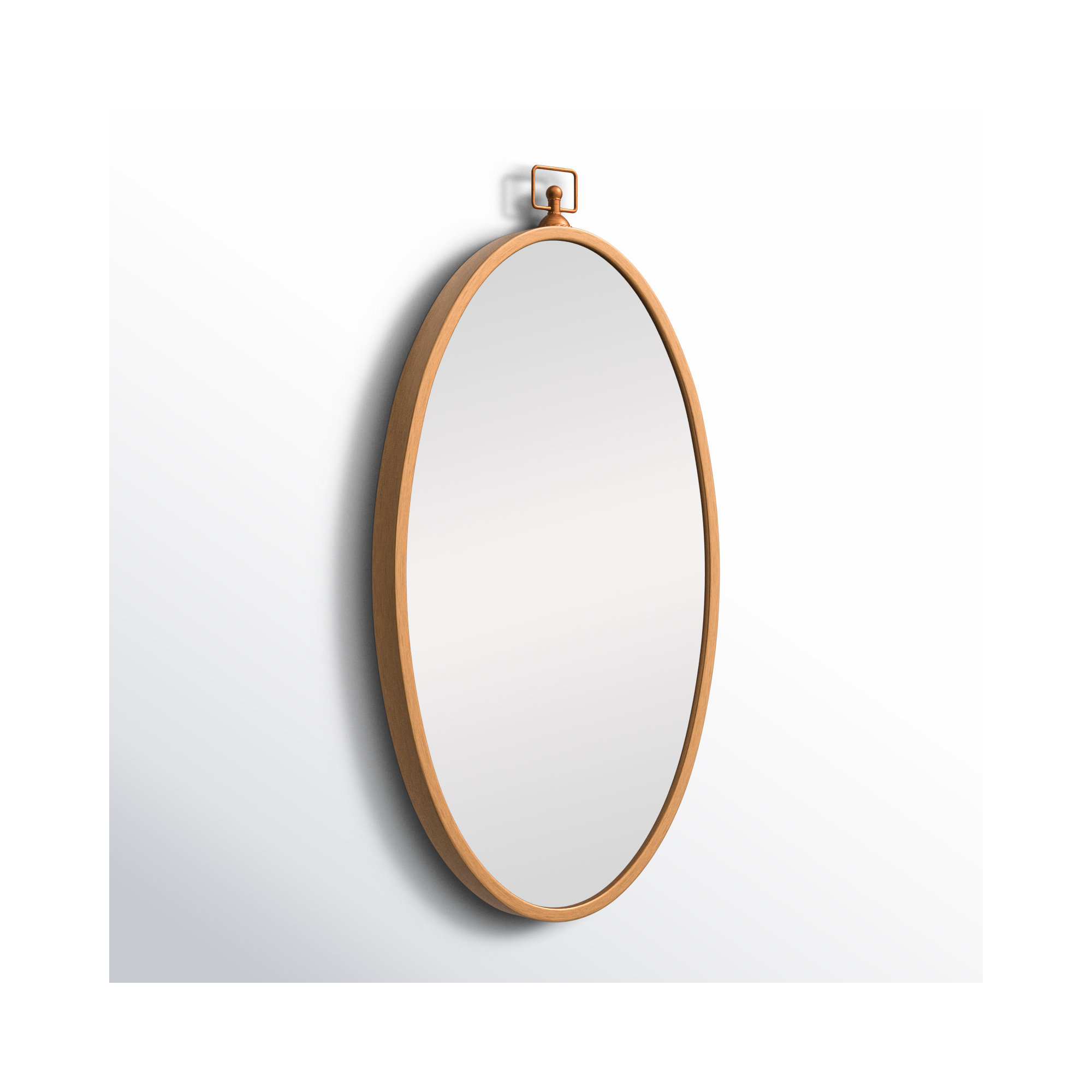 Jennings Metal Oval Mirror, Brass