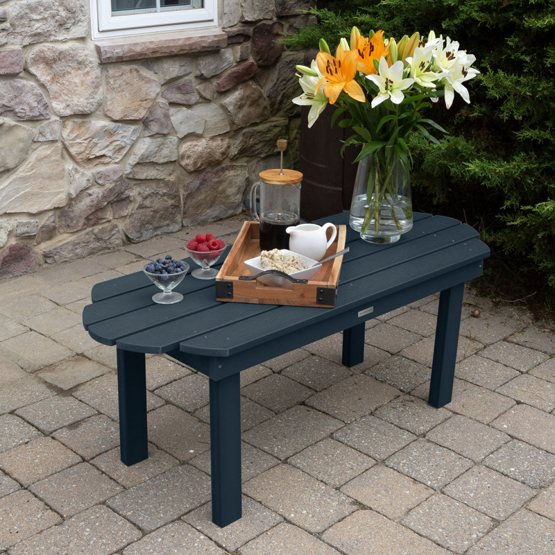Chaise Adirondack en plastique avec table Anette, Bleu fédéral