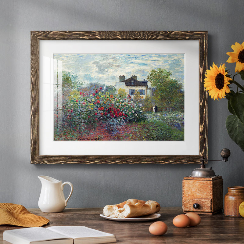 Le jardin de l'artiste à Argenteuil - Art mural mural mat et encadré sous verre acrylique, grand salon, Noyer
