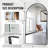 Large Arched Full Length Mirror with Stand, Wall Mounting Full Body Tempered Mirror, Metal Frame Full-Length Mirror for Living Room, Bedroom-112455651-112455649