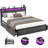 Bed Frame With 4 Drawers, Metal Frame With LED Light And Outlet, Storage Headboard-1584091525-1584027356