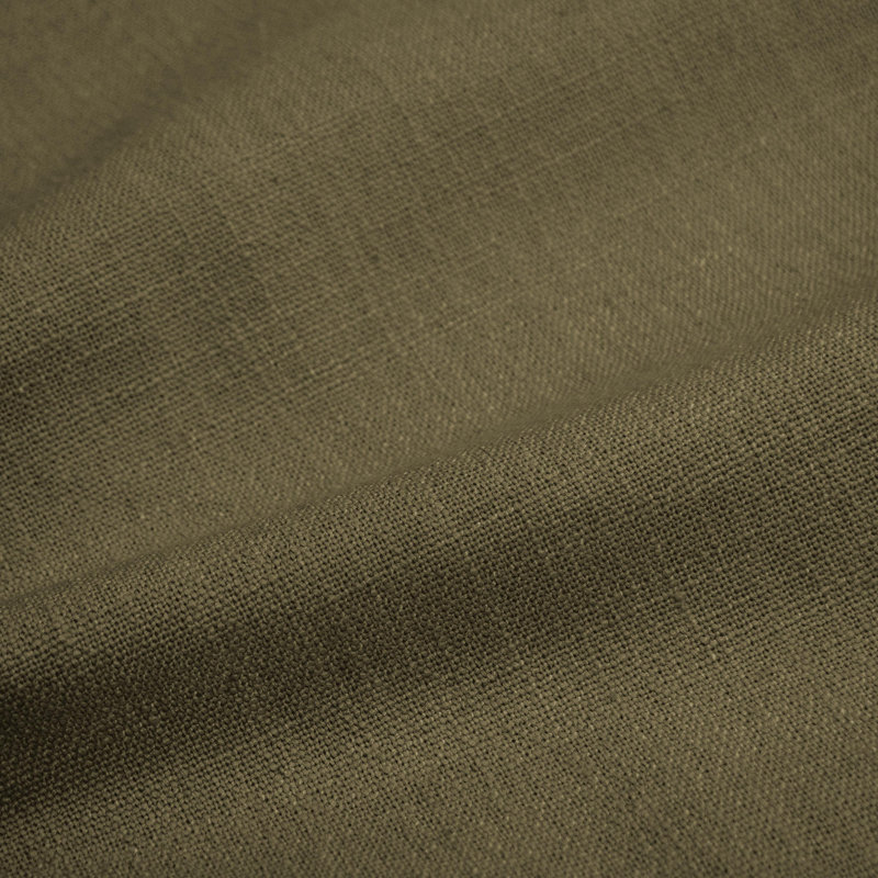 Heylen Wave Platform Bed In Linen Olive, Queen, Green