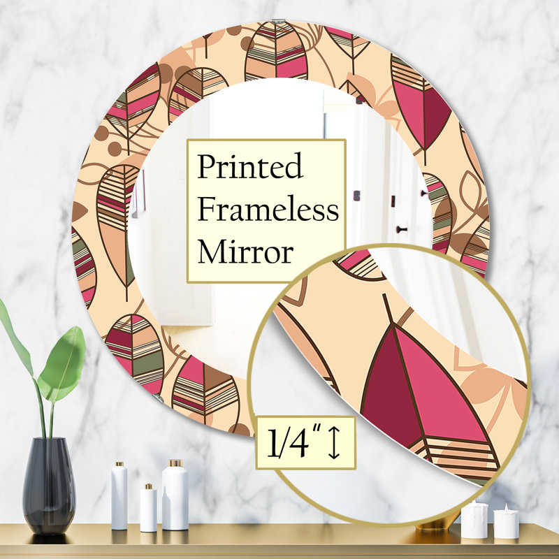 Miroir décoratif rétro bohème et éclectique, H 31,5 po x l po