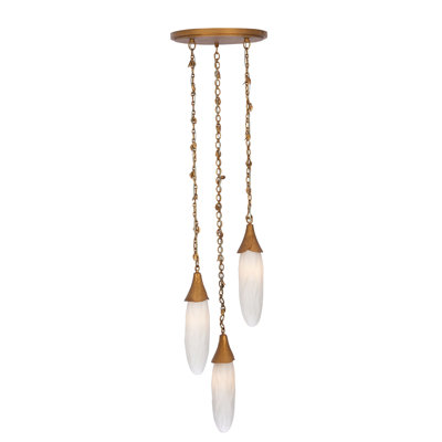 Bougainvillea 3 LT Warm Gold Multi-Pendant Kalco