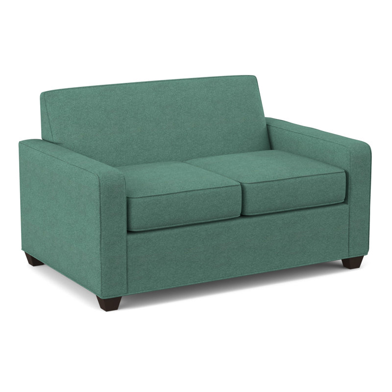 Avery 56" Square Arm Loveseat, Cafelle, Antic Lagoon