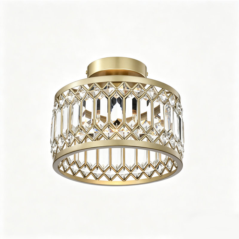 Plafonnier en cristal, Doré