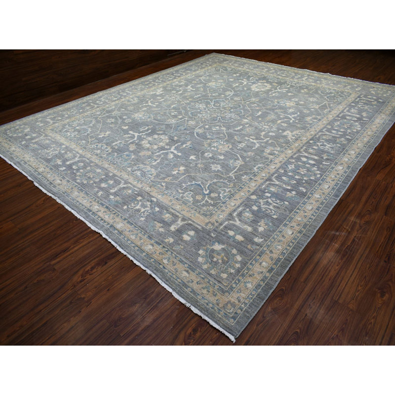Tapis oriental surdimensionné en laine douce tissée à la main 12 po x 14 po x 6 po Peshawar 12 po x 14 po