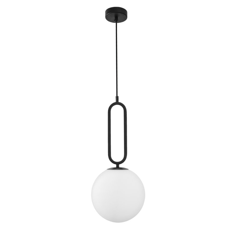 1 - Light Sphere Pendant, Black, 120cm H x 25cm W x 25cm D