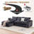 Boneless 103" Boneless Compressed Sectional Couch No Assembly Required With Pillows-62584985-62584987