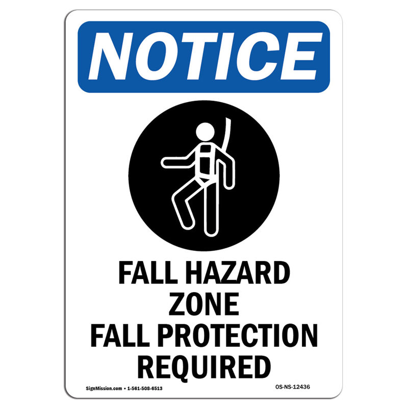 Fall Hazard Zone Fall Sign