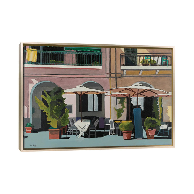 Imperia, Italy, 18" H x 26" W x 1.5" D, No Mat, Champagne Floater Framed Canvas