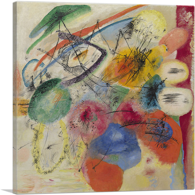 «Black Lines 1913» par Wassily Kandinsky - impression sur toile tendue, H 12 po x l 12 po x P 0,75 po