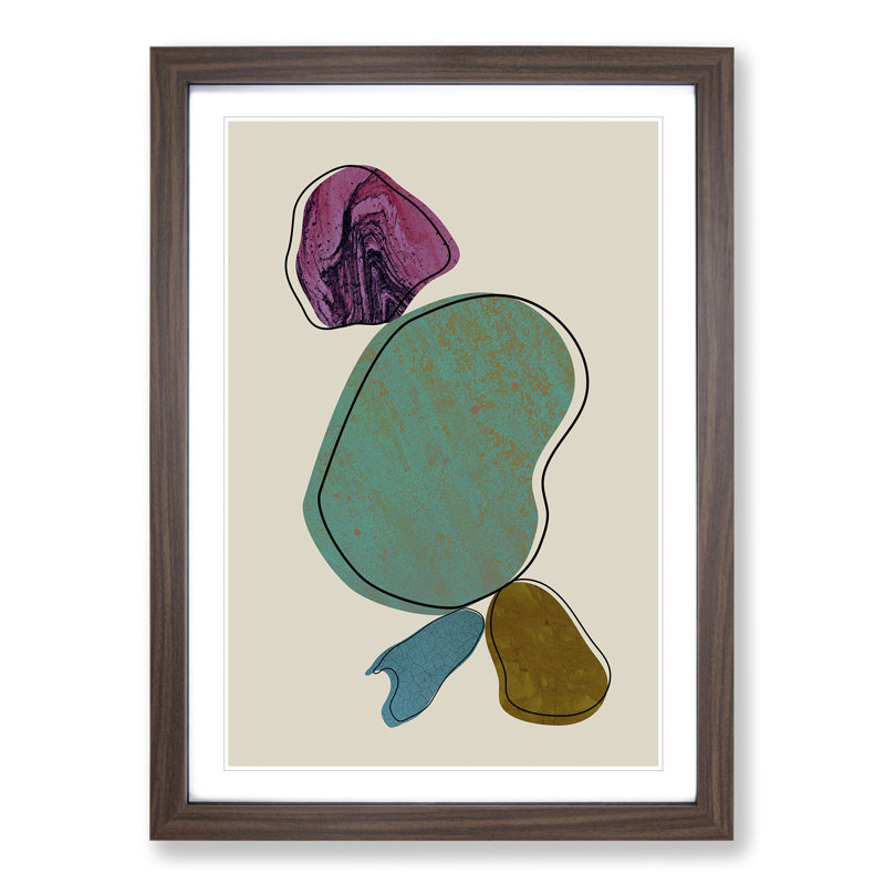 Composition 8 - Picture Frame Graphic Art, 36cm H x 27cm W x 2cm D, Walnut