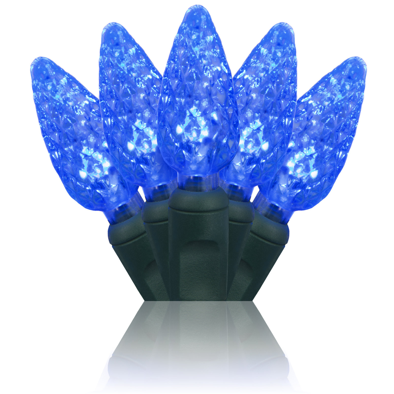 70-Light C6 LED Christmas String Lights, Blue