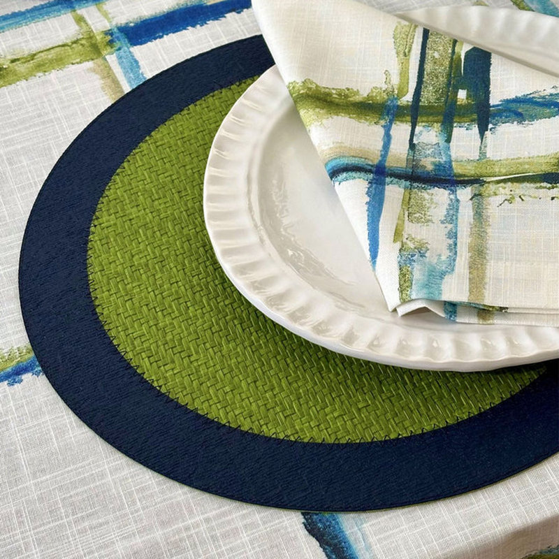 Halo Placemats, Navy/Grass