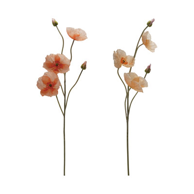 12-Piece Faux Poppy Flower Pick