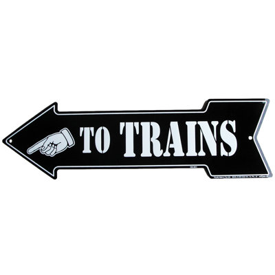 Enseigne à train en métal flèche-tin