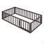 Structure de lit simple en bois avec clôture et porte-1554489005-1554489004