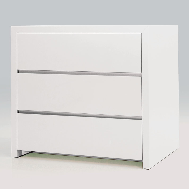 Commode anglaise 3 tiroirs Blanche, Blanc