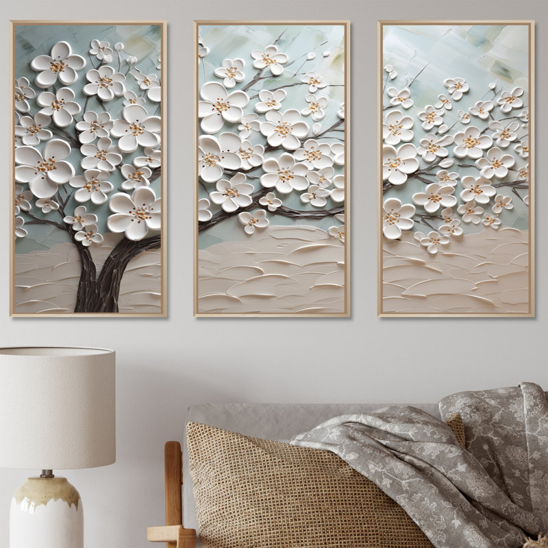 Cornouiller Serenity Magical Tree IV - ensemble d'art mural champ de fleurs, H 40 po x l 60 po x P 1 po