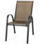 Ensemble repas 5 pièces pour l'extérieur, chaises empilables et trou pour parasol PVC-coated polyester