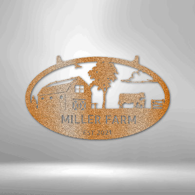 Décoration murale en acier personnalisable Farmstead