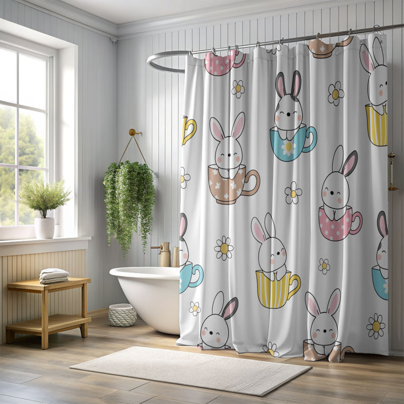 Rideau de douche standard 1 pièce Soft Dawn, H 74 po x l 35 po