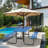 Rectangular Metal Outdoor Picnic Table with Umbrella Hole-1366873464-1367122825