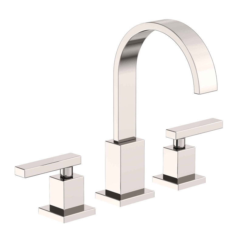 Secant Widespread Bathroom Faucet with Drain Assembly, Polished Nickel