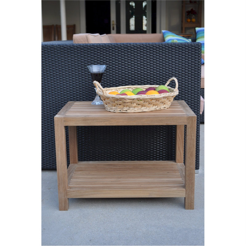 Drusilla Rectangular Teak Outdoor Side Table