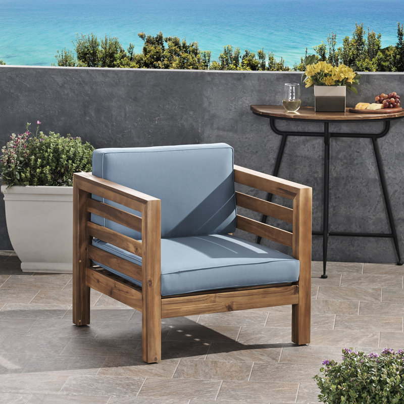 Fauteuil club moderne Mid-Century 2 - bois, bleu pacane 2 bois + finition